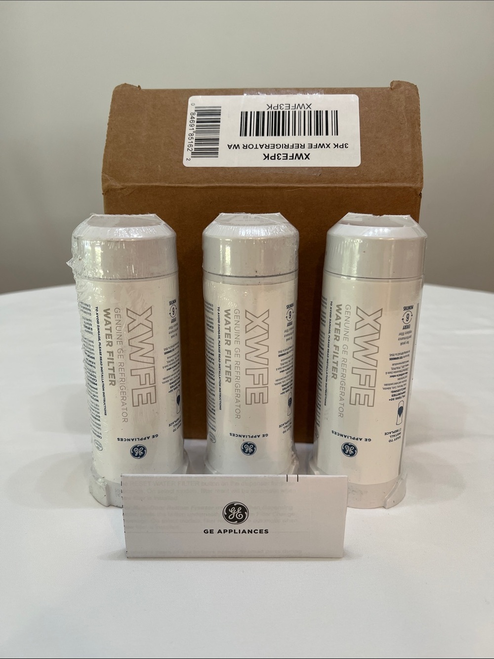 GE XWFE Refrigerator Water Filter Replacement - White (3-Pack)  New Filters